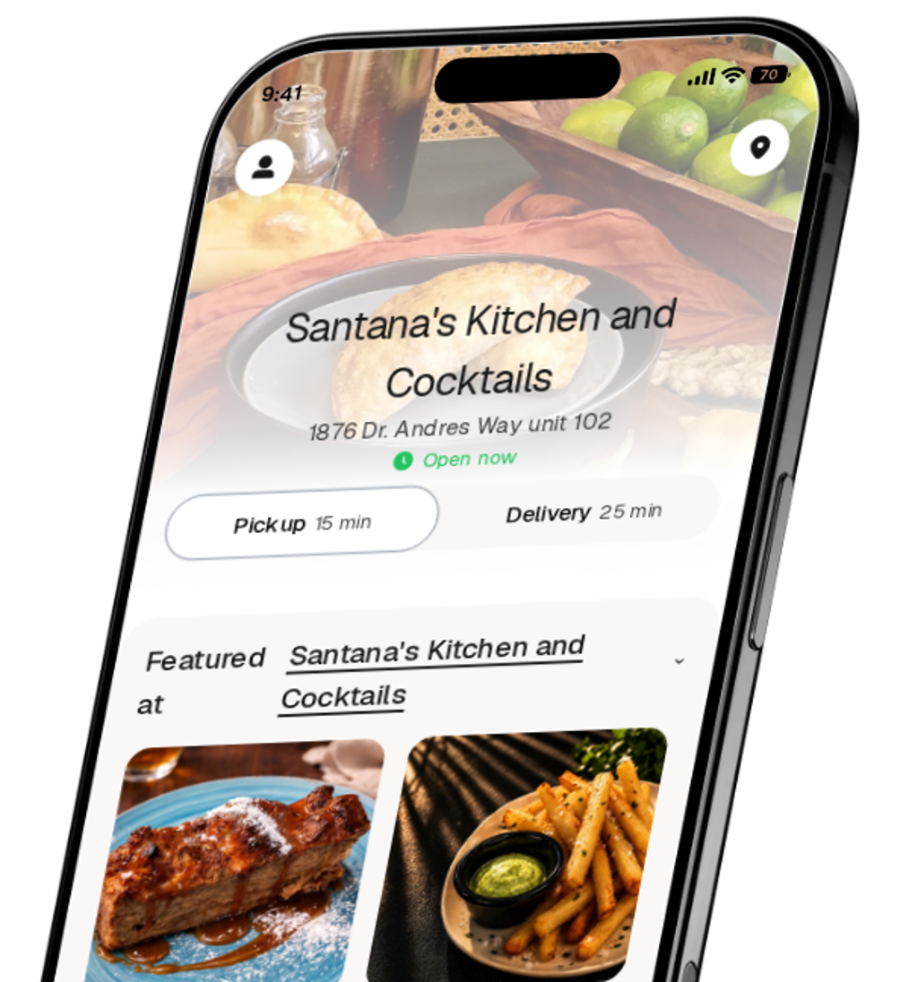 Santana's Kitchen and Cocktails app preview